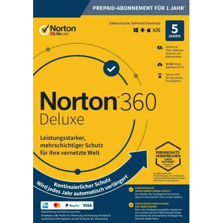 Norton 360 Deluxe 5 Geräte 1 Jahr 2023 - ABO ESD