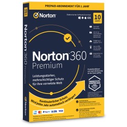 Norton 360 Premium 10 Geräte 1 Jahr 2023 inkl.75GB PC, iOS, MAC, Android ABO ESD